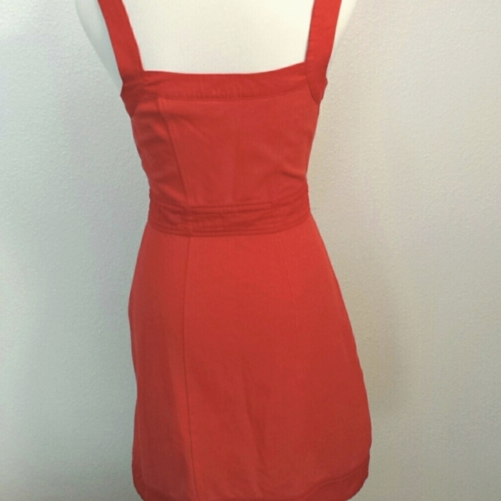 Banana Republic Cotton red midi Dress women's size 6 - Picture 2 of 11